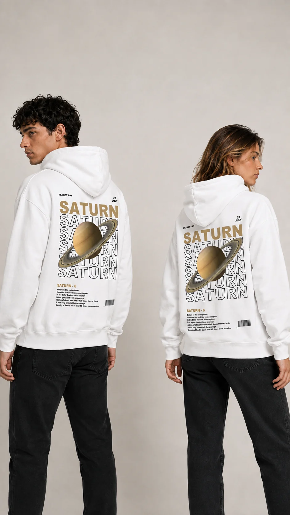Saturn en blanco